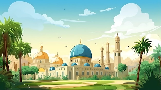 Illustrationskarikatur der Moschee