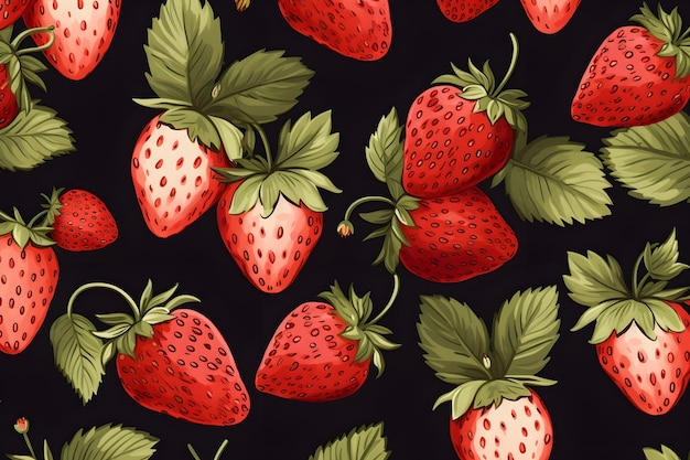 Illustrationsmuster für Erdbeeren