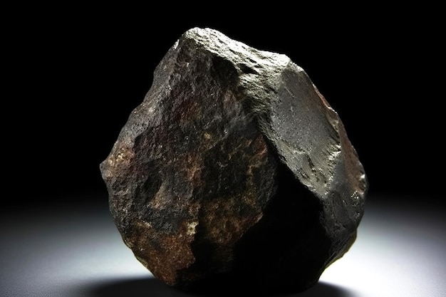 Ilmenite é uma pedra natural preciosa rara em fundo preto AI gerado modelo de bandeira de cabeçalho com