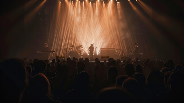 Foto iluminação de concerto leve contra um fundo escuro ilustração