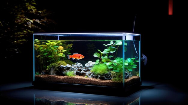 Iluminación de acuario doméstico activada por voz para el cuidado de peces fondo de color sólido Hyper Real HD 4k