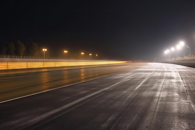 La iluminación borrosa y el movimiento del tráfico de coches de luces nocturnas desdibujan la velocidad y la dinámica