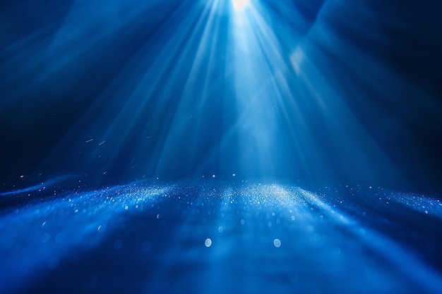 Iluminación de cesio rayos de luz azul escena sutil