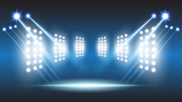 Iluminación de los reflectores del escenario