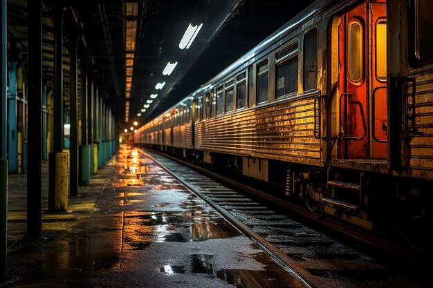 Iluminación urbana iluminado tren de metro y metro