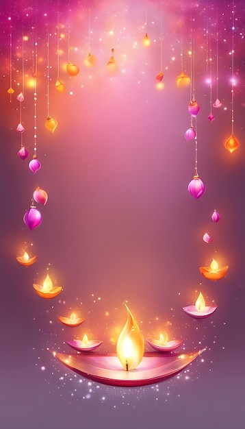 Iluminando Navratri e Diwali com vibrantes flores Diya e luzes para uma celebração festiva