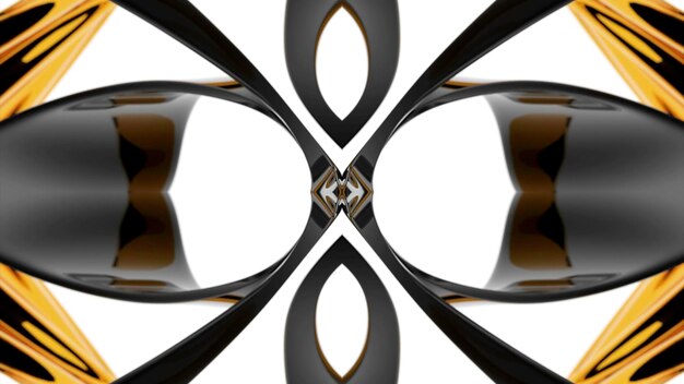 Ilusão óptica com formas fractais desenho tecnológico fundo caleidoscópico