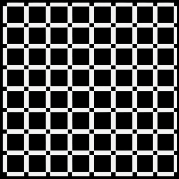 Ilusión del control de la mente cuadrícula 4x4 de cuadrados alternados en blanco y negro