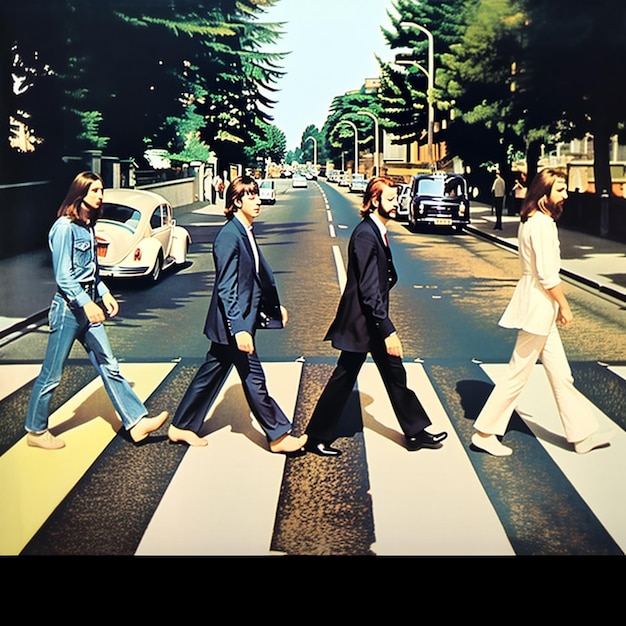 Foto ilusión la foto de abbey road foto del álbum cuatro cantante de la banda beatles