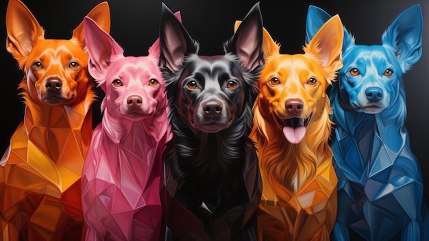 Ilusión hipnótica abstracta de los perros