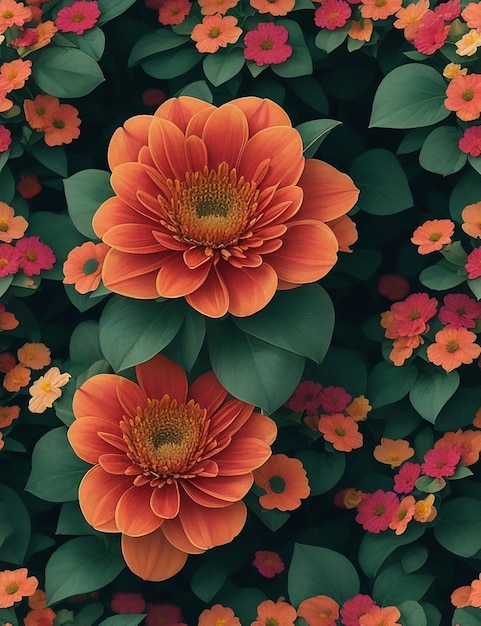 Ilusões de ótica de miragem de padrão floral na natureza