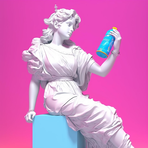 Foto ilustra??o da est?tua grega vaporwave