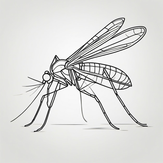 Ilustra??o de arte em linha de mosquito