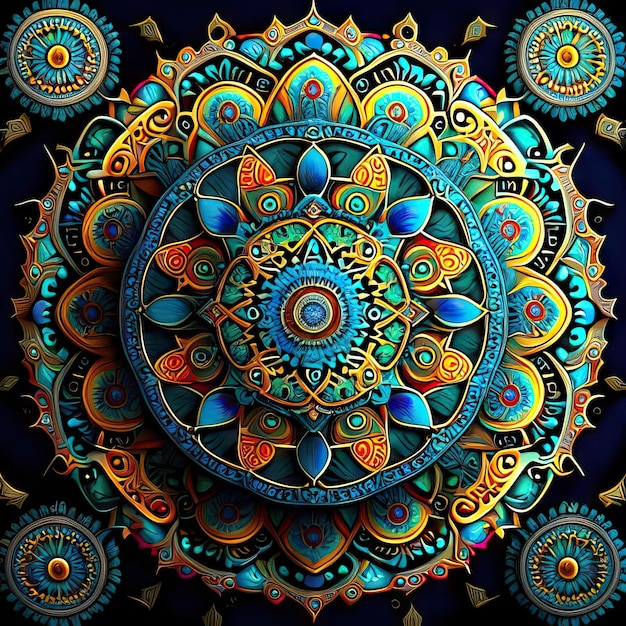 Foto ilustra??o de desenho colorido de mandala