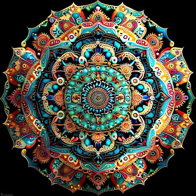 Ilustra??o de desenho colorido de mandala