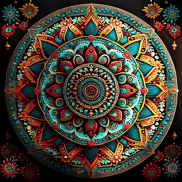 Foto ilustra??o de desenho colorido de mandala