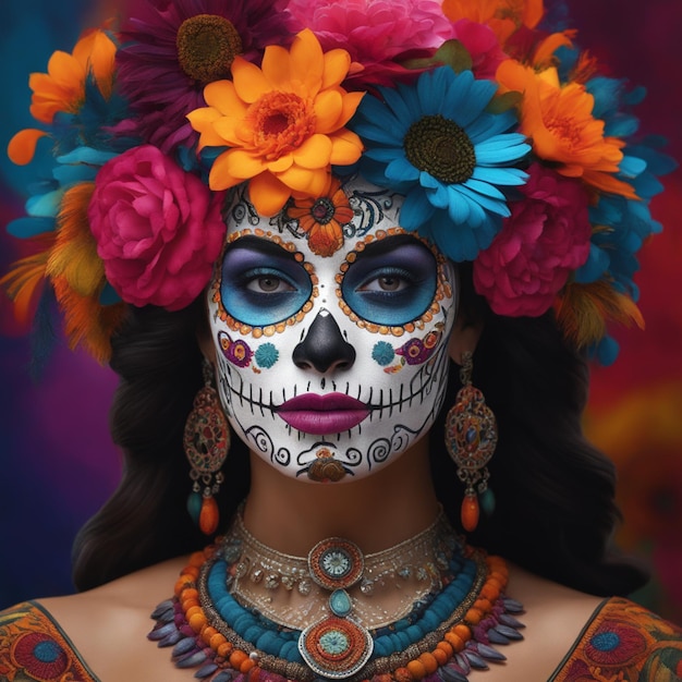 Ilustra??o de fundo do Dia de Muertos