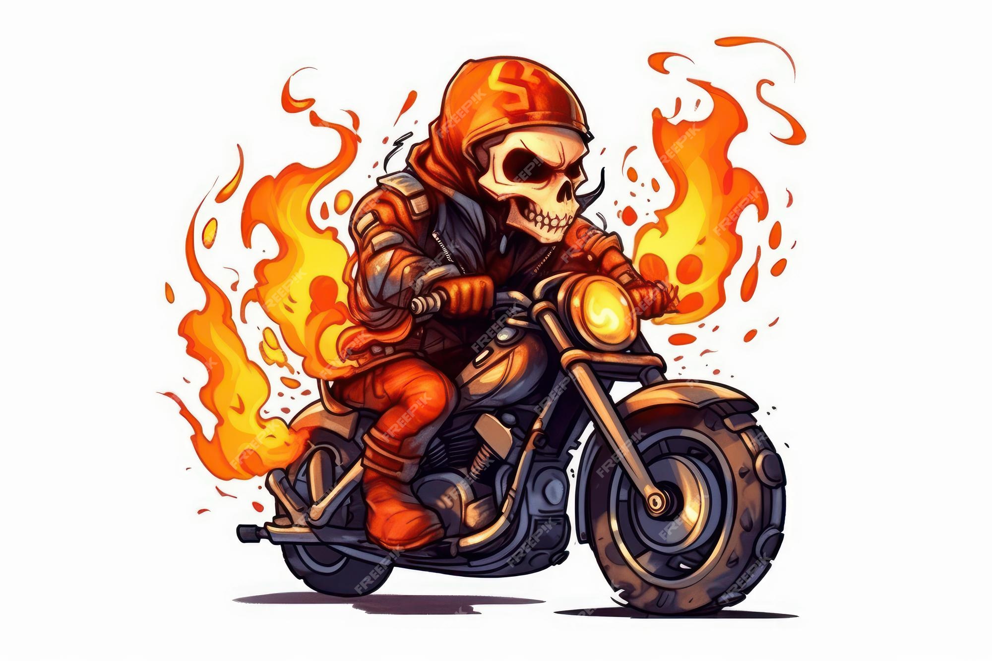 Motoqueiro Fantasma Vetor PNG , Adesivo Clipart Uma Ilustração De Uma  Caveira Maligna Andando Em Uma Motocicleta Através De Desenho Animado De  Fogo, Adesivo, Clipart Imagem PNG e Vetor Para Download Gratuito