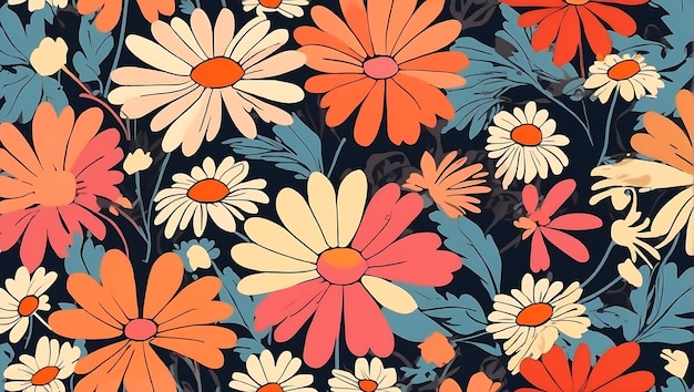 Ilustra??o de padr?o floral moderno sem costura