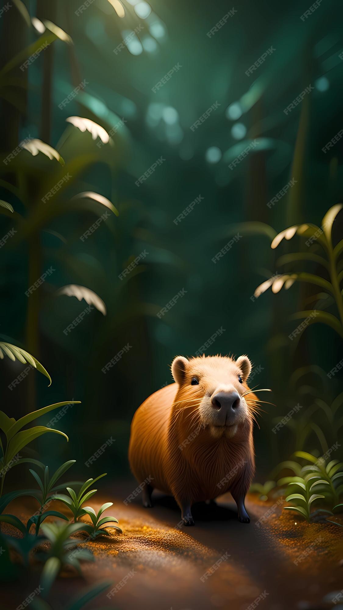 Um personagem de desenho animado de capivara com fundo branco, Vetor  Premium em 2023