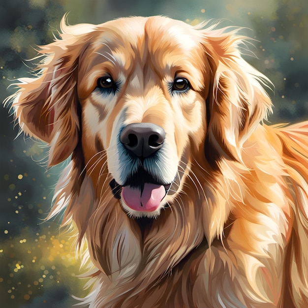 Ilustra??o de retrato de Golden Retriever