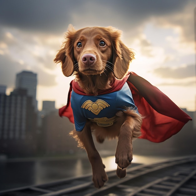 Foto ilustra??o de super-her?i canino heroico