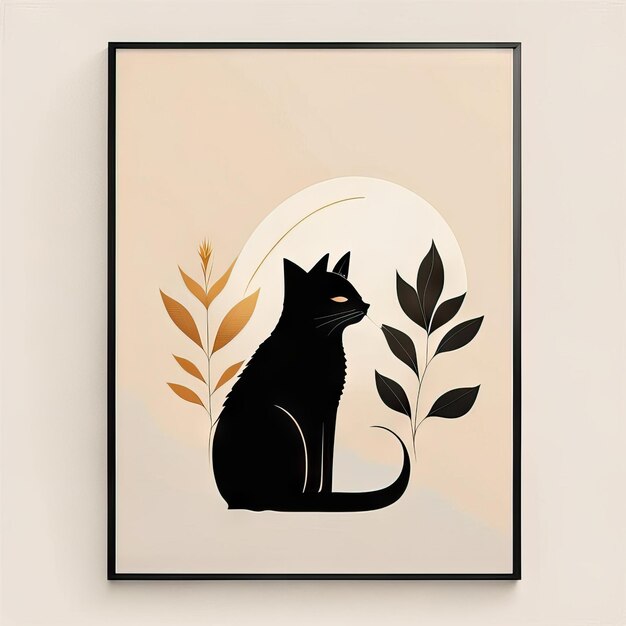 Ilustra??o minimalista de gato