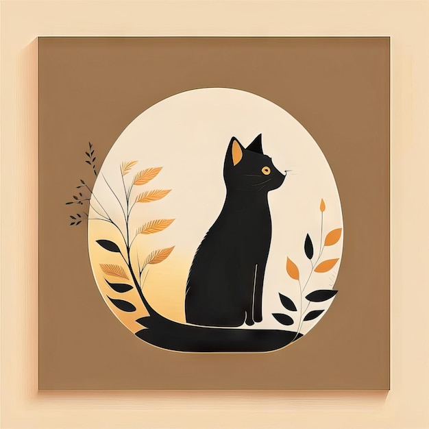 Ilustra??o minimalista de gato