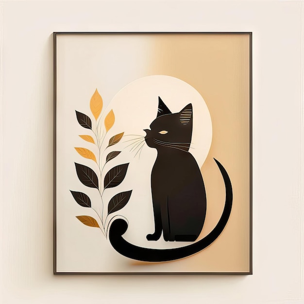 Ilustra??o minimalista de gato