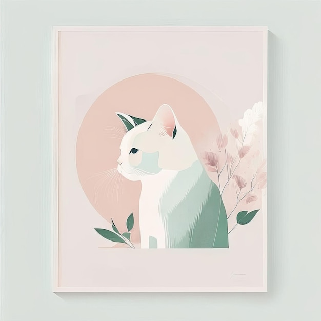 Ilustra??o minimalista de gato