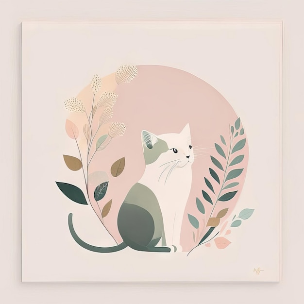 Ilustra??o minimalista de gato