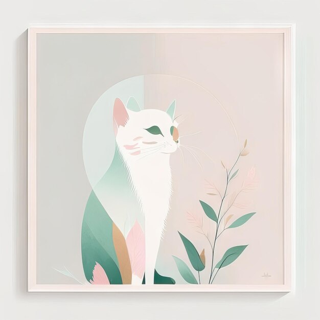 Ilustra??o minimalista de gato