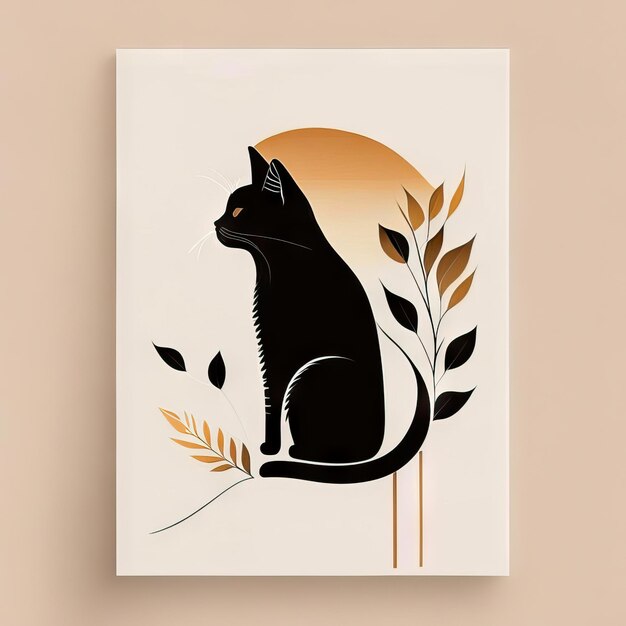 Ilustra??o minimalista de gato