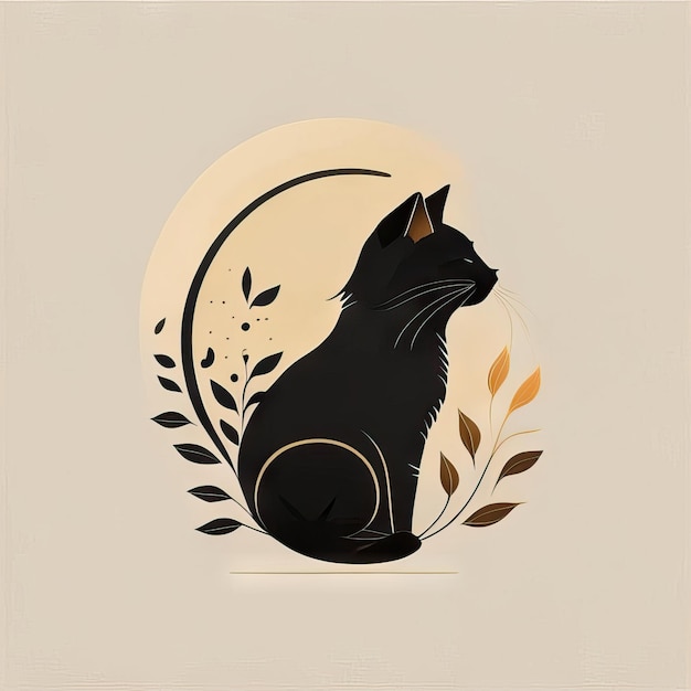 Ilustra??o minimalista de gato