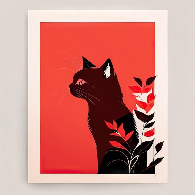 Ilustra??o minimalista de gato