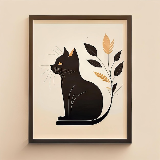 Ilustra??o minimalista de gato