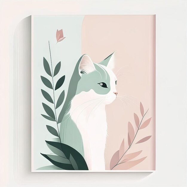 Ilustra??o minimalista de gato