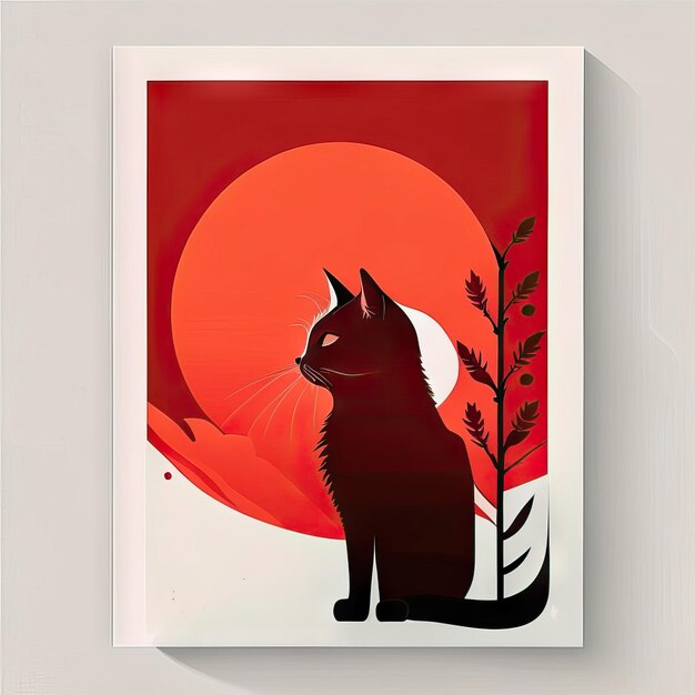 Ilustra??o minimalista de gato