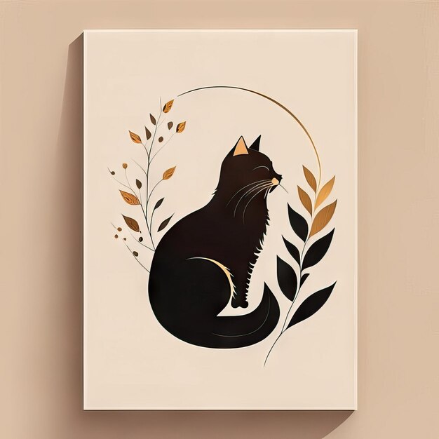 Ilustra??o minimalista de gato