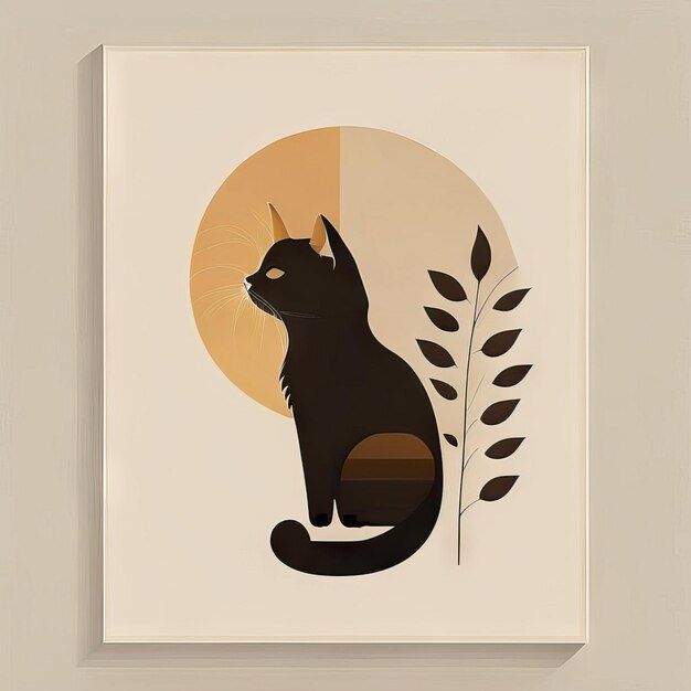 Foto ilustra??o minimalista de gato