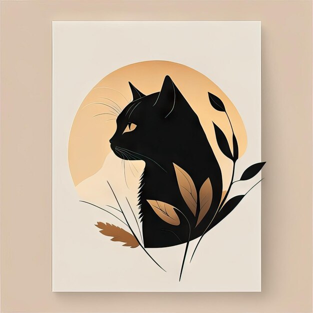 Ilustra??o minimalista de gato