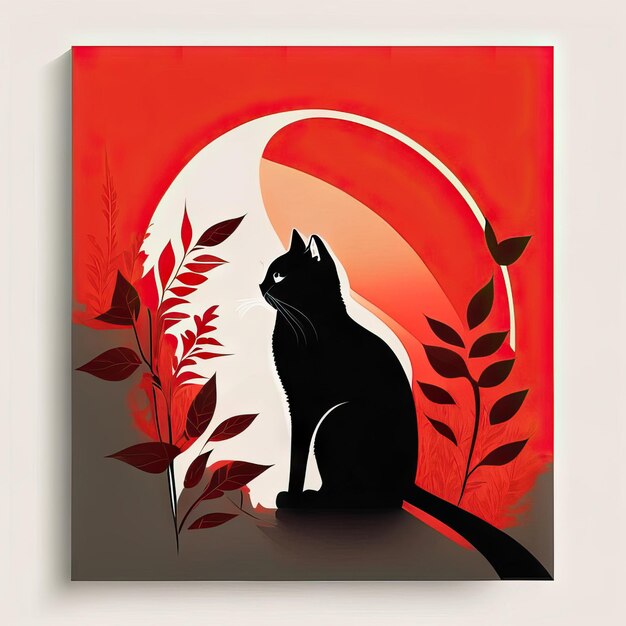 Ilustra??o minimalista de gato