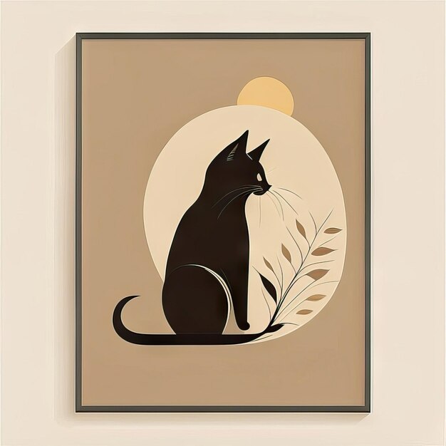 Foto ilustra??o minimalista de gato