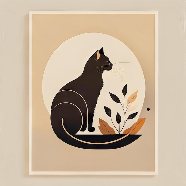 Ilustra??o minimalista de gato