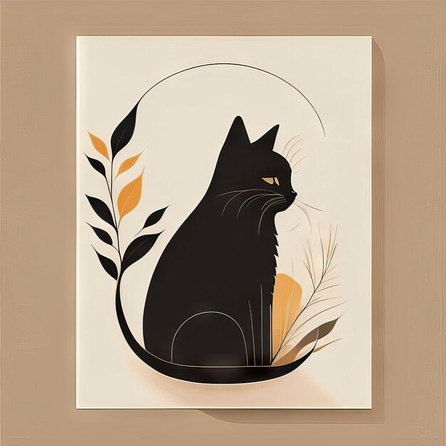 Foto ilustra??o minimalista de gato