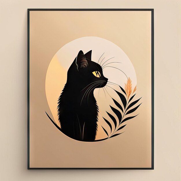 Ilustra??o minimalista de gato