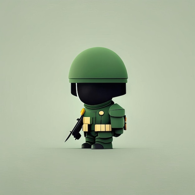 Ilustra??o minimalista do mascote do soldado