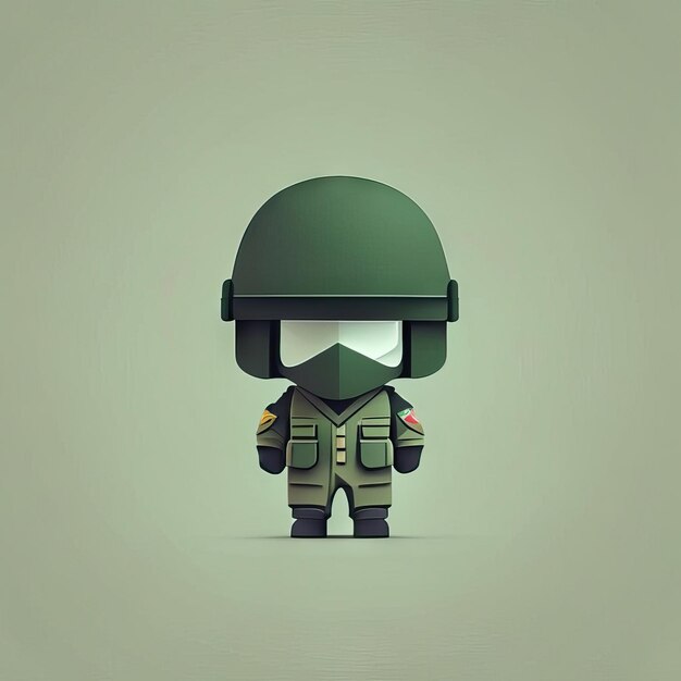 Foto ilustra??o minimalista do mascote do soldado