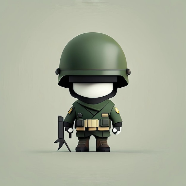 Ilustra??o minimalista do mascote do soldado