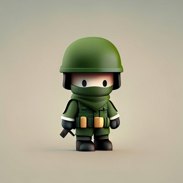 Foto ilustra??o minimalista do mascote do soldado